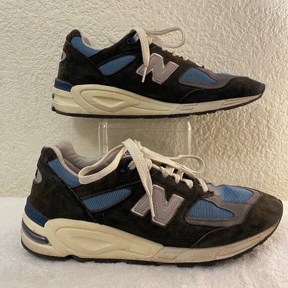 GUC New Balance Men Brown Blue Color Way 990v2 Made in USA Sneakers Size 11 - Picture 4 of 9